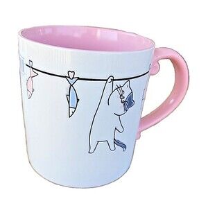 NEW! Spectrum Designz Hand Painted Happy Cats Birds on the Line Coffee Tea Mug P